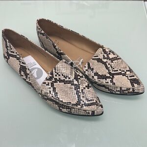 a new day Cream and Brown Snakeskin Loafers